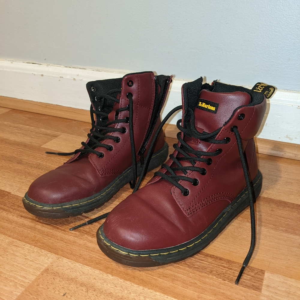 Kids Dr. Martens Air Wair Lace Up Boots Maroon